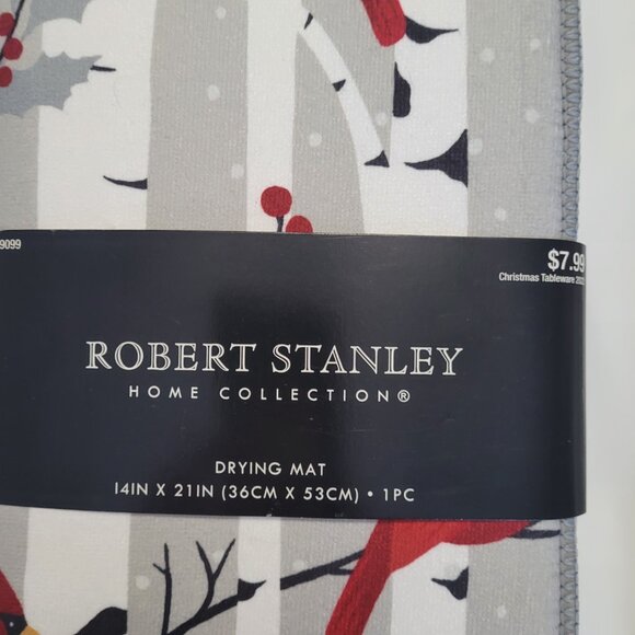 Cardinal Dish Towel NWT & Drying Mat NWT Winter Theme - Picture 3 of 15